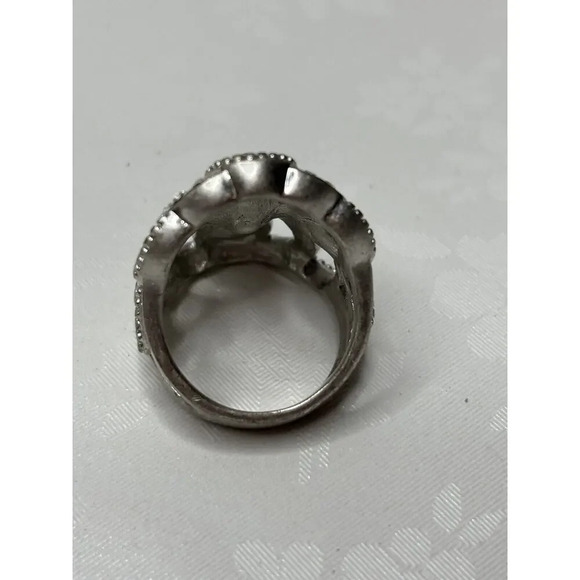 LIA SOPHIA "Florence" Ring Faceted Crystals Cocktail Silver Tone Size 7 - Picture 2 of 4